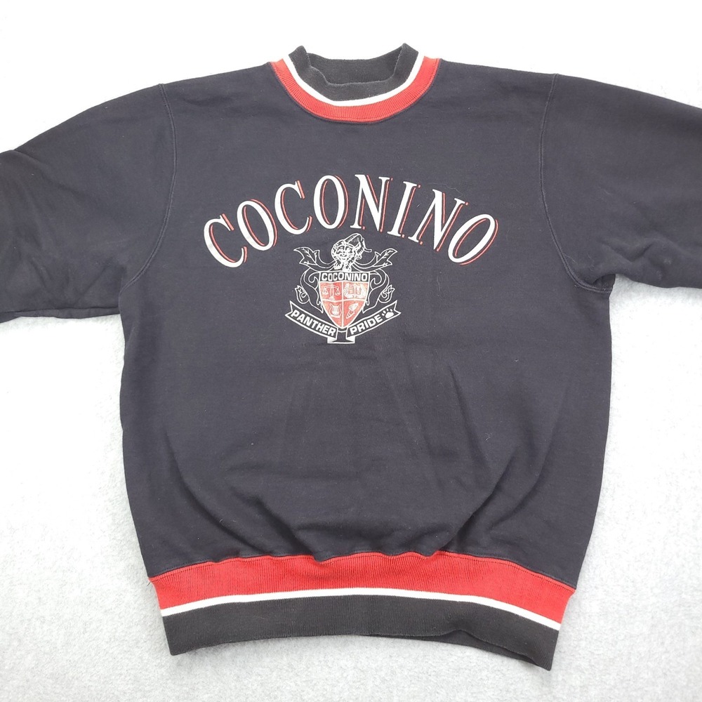 Vintage Champion Sweatshirt Size large Black Coconino‎ Panthers Uni-sex 1980s